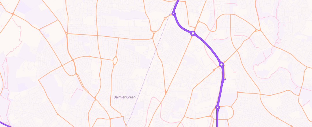 Map showing Hi-Q, Coventry