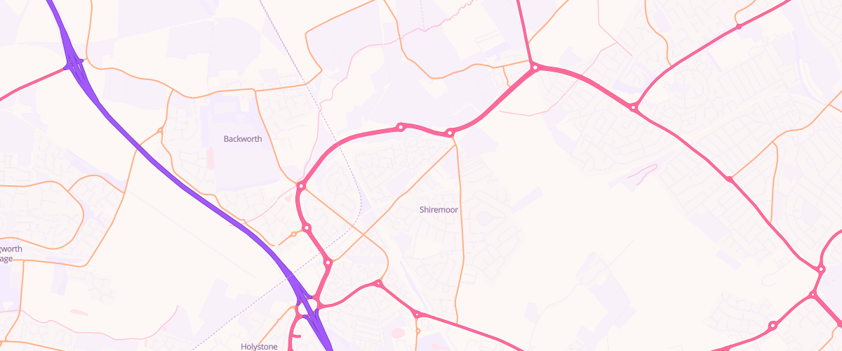 Map showing the location of Rontec Shiremoor