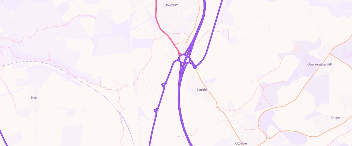 Map showing the location of Shell Bowburn