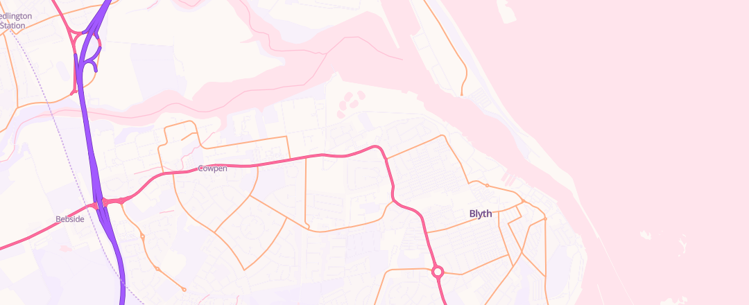 Map showing Kwik Fit, Blyth