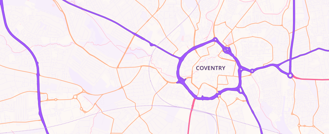 Map showing Spon Gate Motorcycles, Coventry