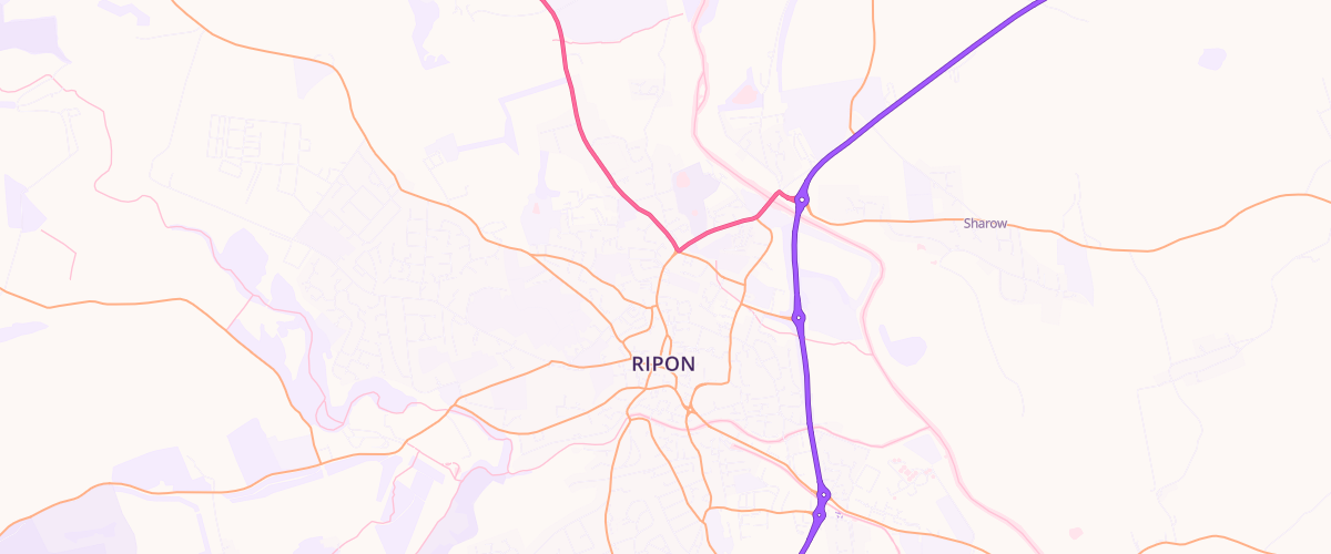 Map showing the location of Broadway Service Station