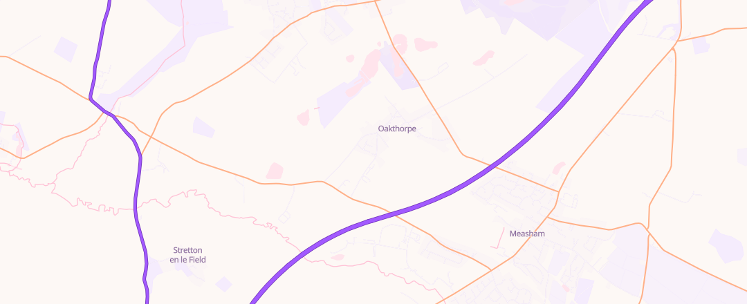 Map showing M & K Bradford, Swadlincote