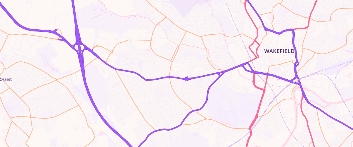 Map showing the location of Mfg Morrisons Wakefield Dewsbury