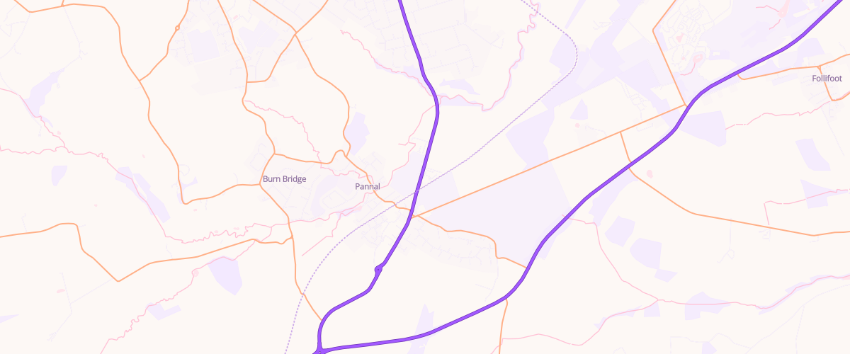 Map showing the location of Pannal Sf Connect