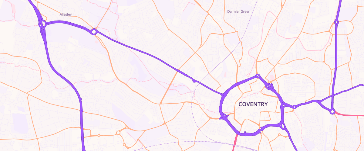 Map showing the location of Mfg Morrisons Coventry Holyhead