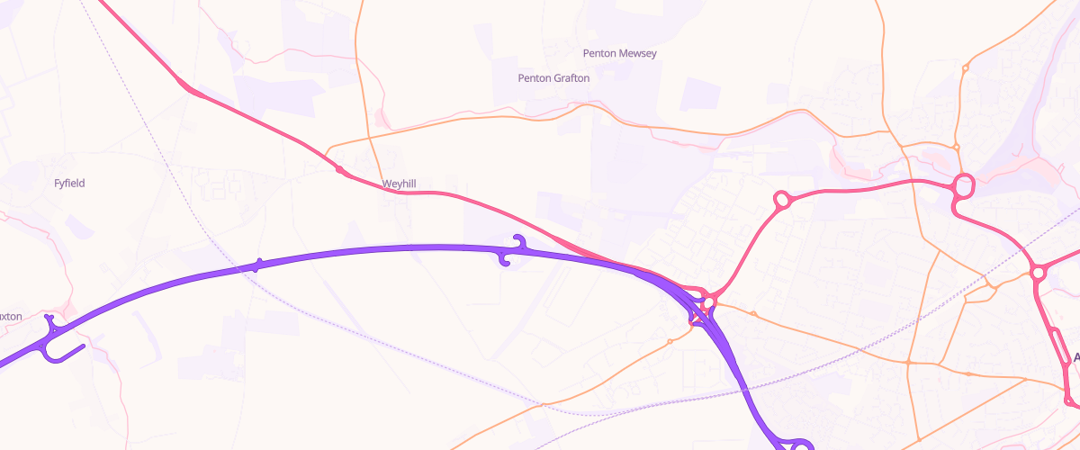 Map showing the location of Asda Weyhill West Express