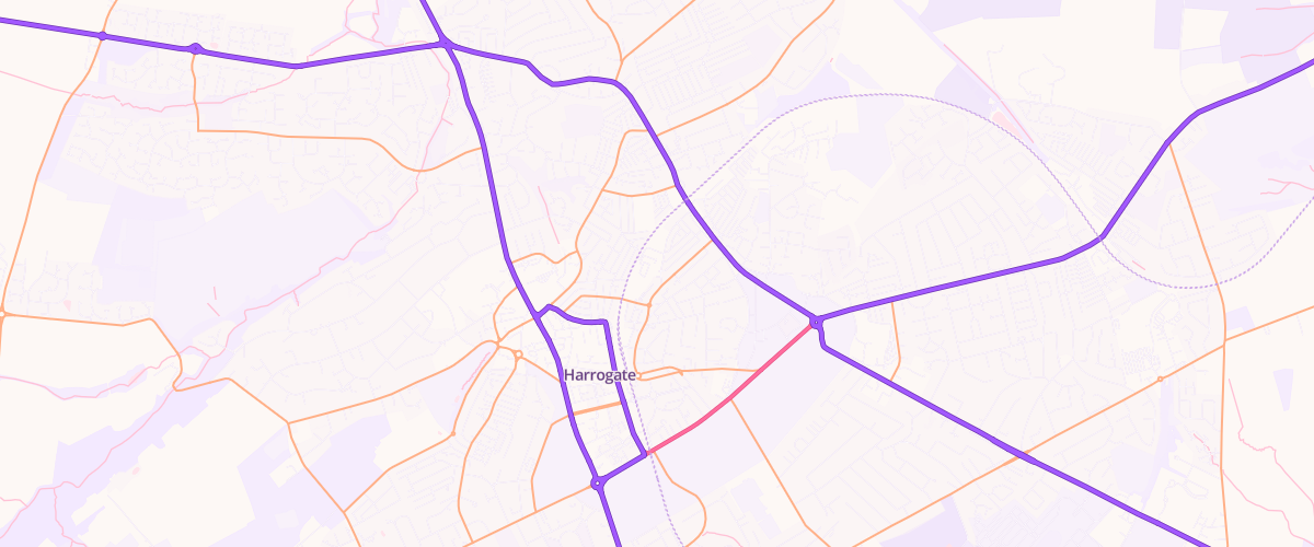 Map showing the location of Asda Harrogate Superstore