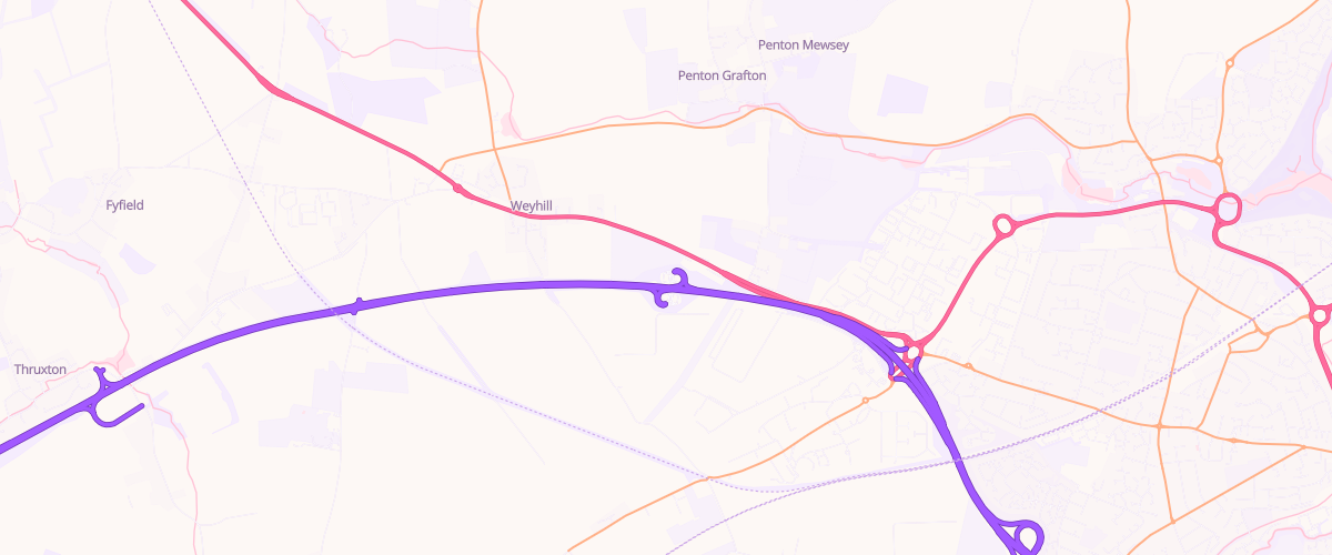 Map showing the location of Asda Weyhill East Express