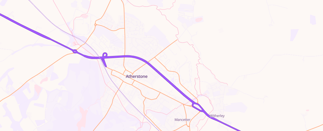 Map showing Rapid Repairs Atherstone Limited, Atherstone