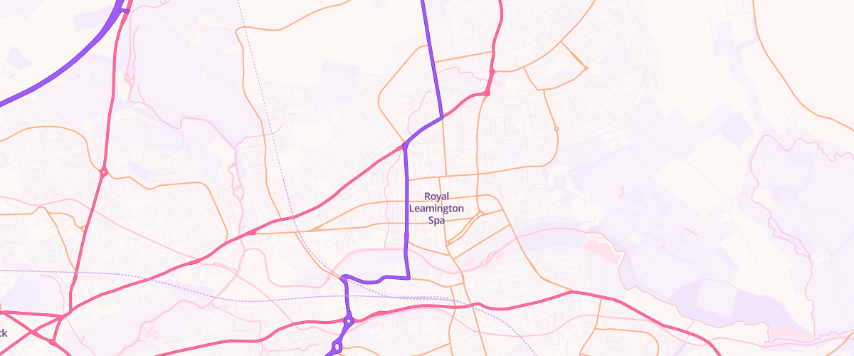 Map showing the location of Mfg Leamington
