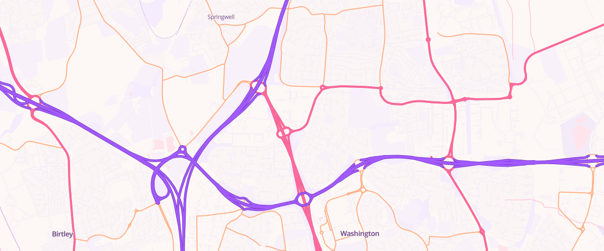 Map showing the location of Asda Washington Express Petrol