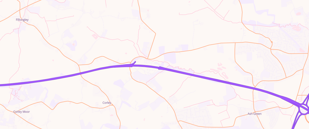 Map showing the location of Welcome Break Corley South