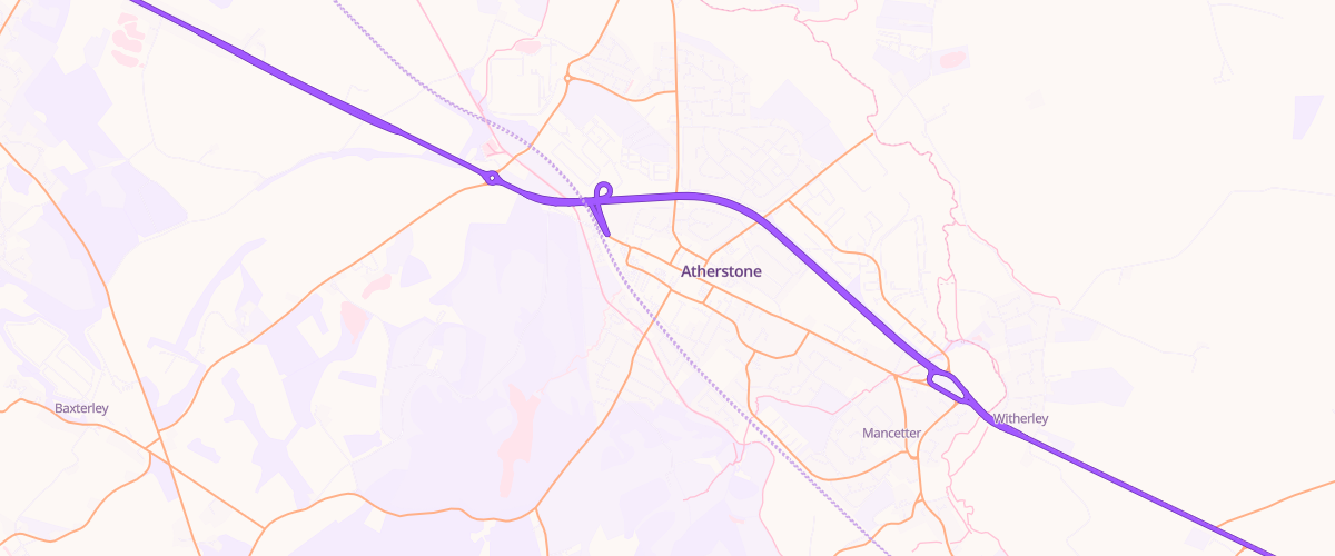 Map showing the location of Atherstone Superstore Petrol Filling