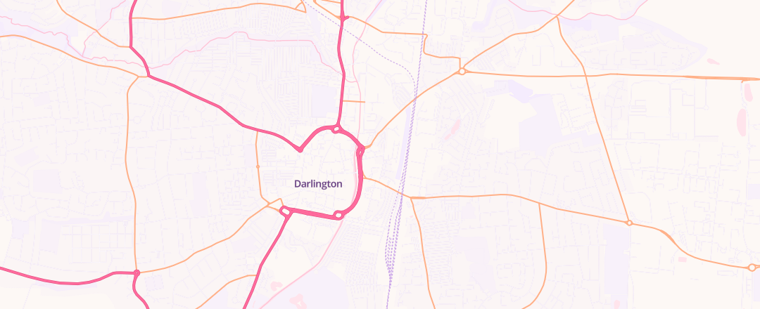 Map showing Brunswick Mot And Tyre Centre Ltd, Darlington