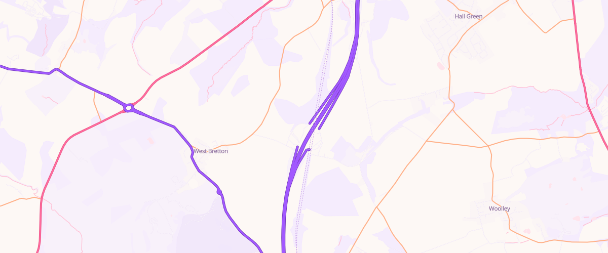 Map showing the location of Woolley Edge Northservice Area