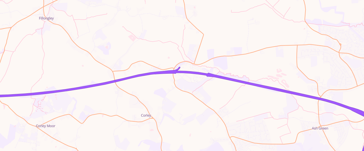 Map showing the location of Welcome Break Corley North