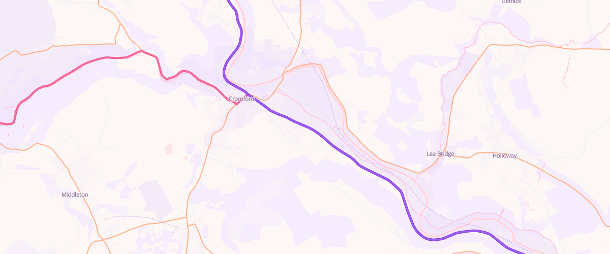 Map showing the location of Matlock Fuel Express Automat