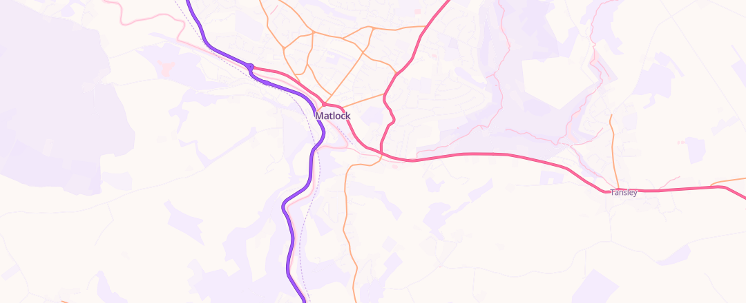 Map showing Kwik Fit, Matlock