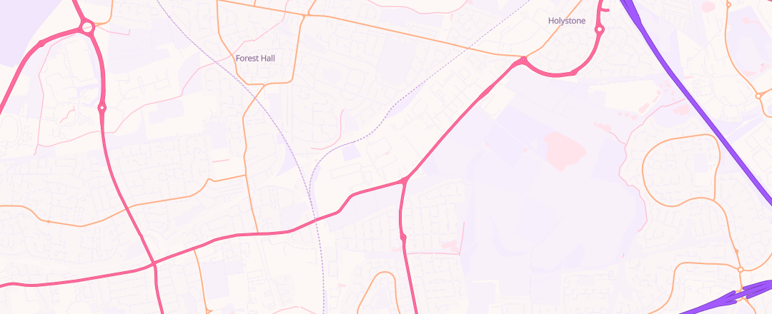 Map showing Arnold Clark, Newcastle