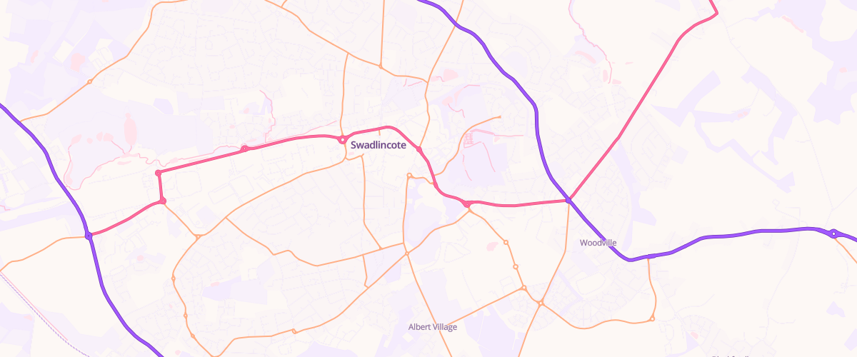 Map showing the location of Mfg Morrisons Swadlincote