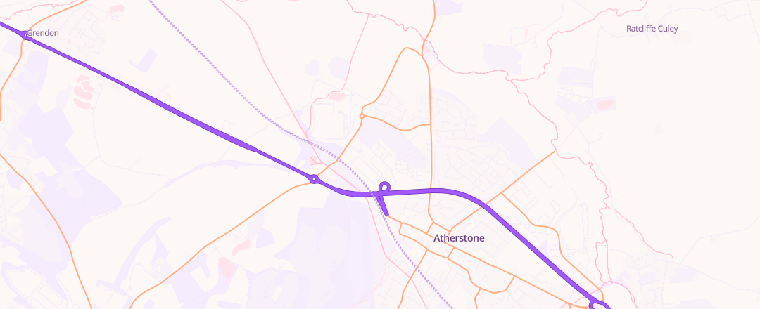 Map showing Rapid Repairs Atherstone Limited, Atherstone