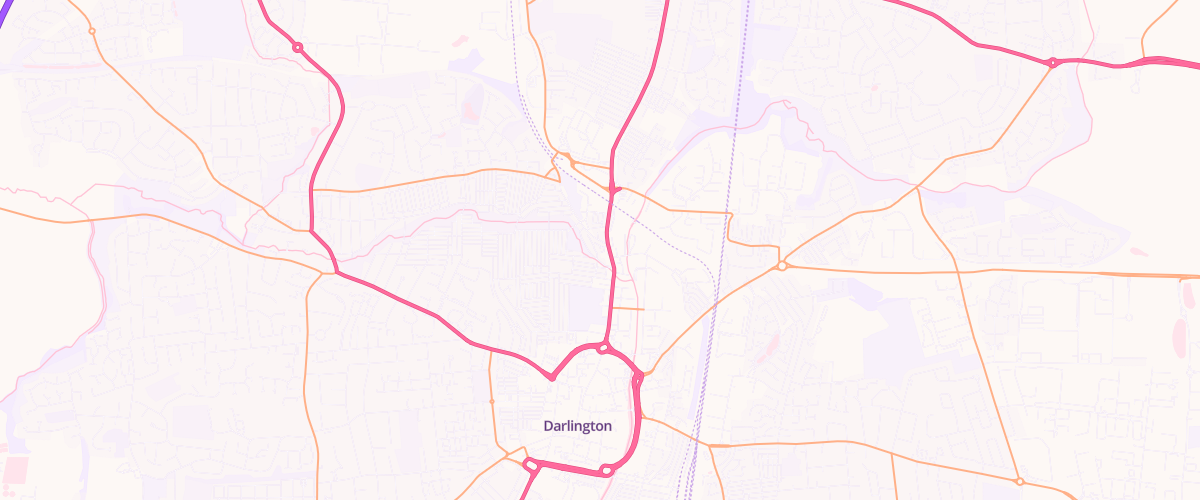 Map showing the location of Rontec Darlington