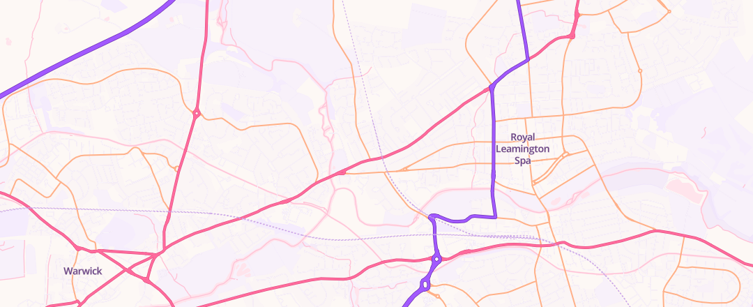 Map showing Drive Vauxhall (leamington Spa), Leamington Spa