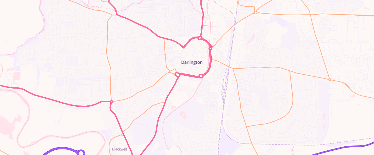 Map showing the location of Sainsburys Darlington