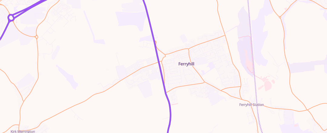 Map showing Quicksale Tyres (1981), Ferryhill