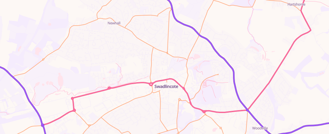 Map showing Bridge Garage, Derbyshire