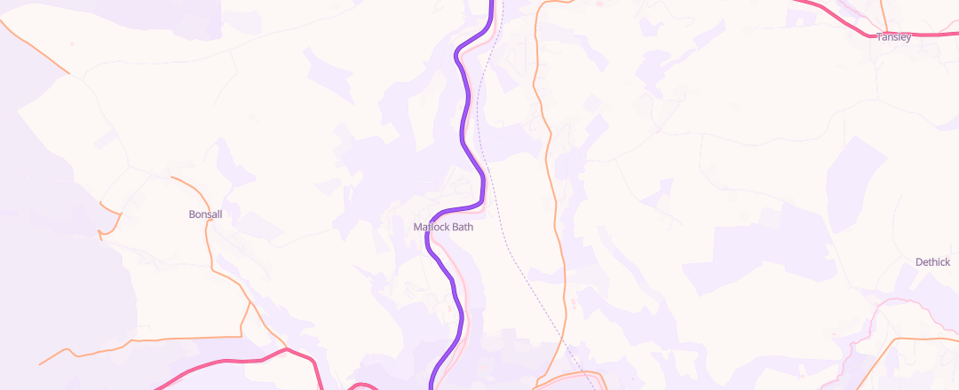 Map showing Ardean Garage, Matlock