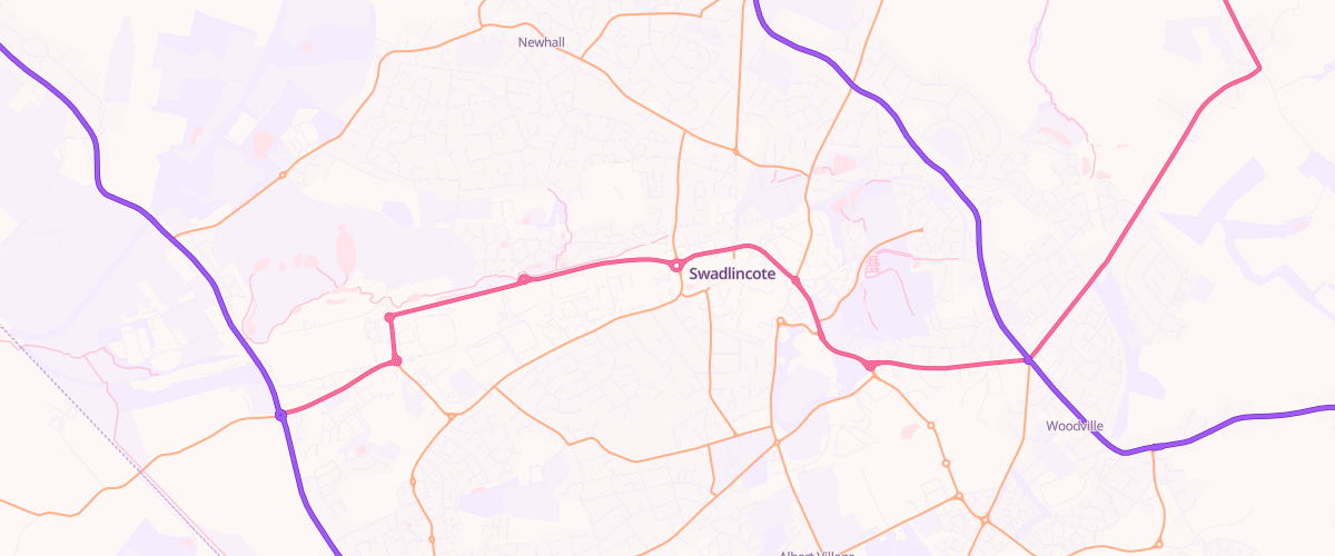 Map showing the location of Sainsburys Swadlincote