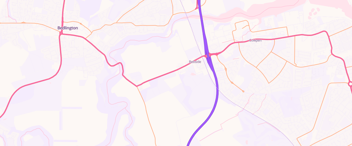 Map showing the location of Bebside Services