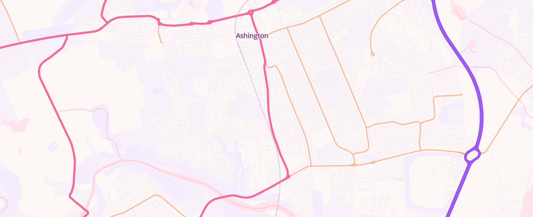 Map showing Tints N Tweaks, Ashington
