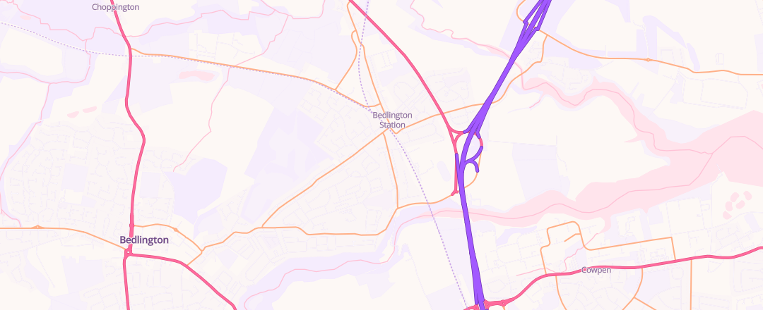 Map showing A Jays Autos Ltd, Bedlington