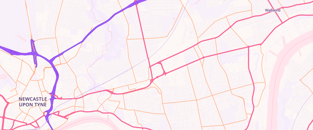 Map showing the location of Asda Byker Superstore