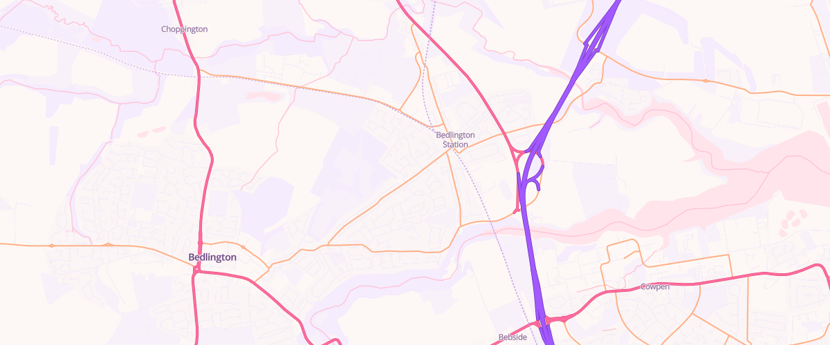 Map showing the location of Gem Bedlington
