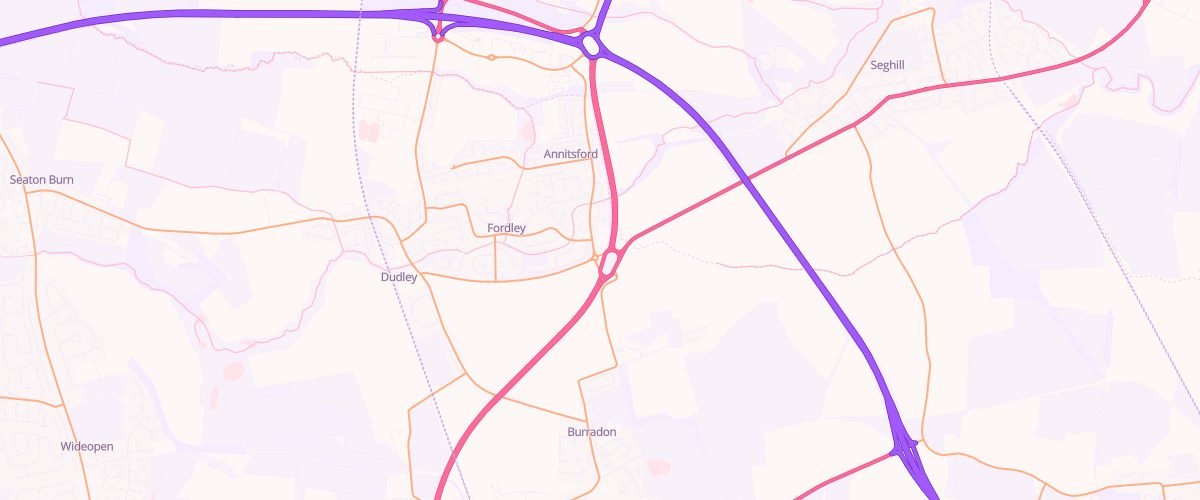 Map showing the location of Shell Annitsford