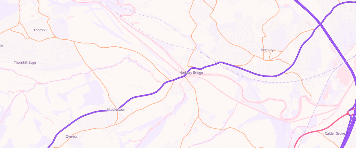 Map showing the location of Horbury Bridge Autopoint