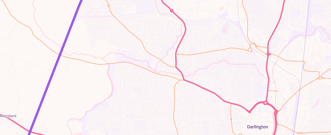 Map showing Cockerton Green Garage, Darlington