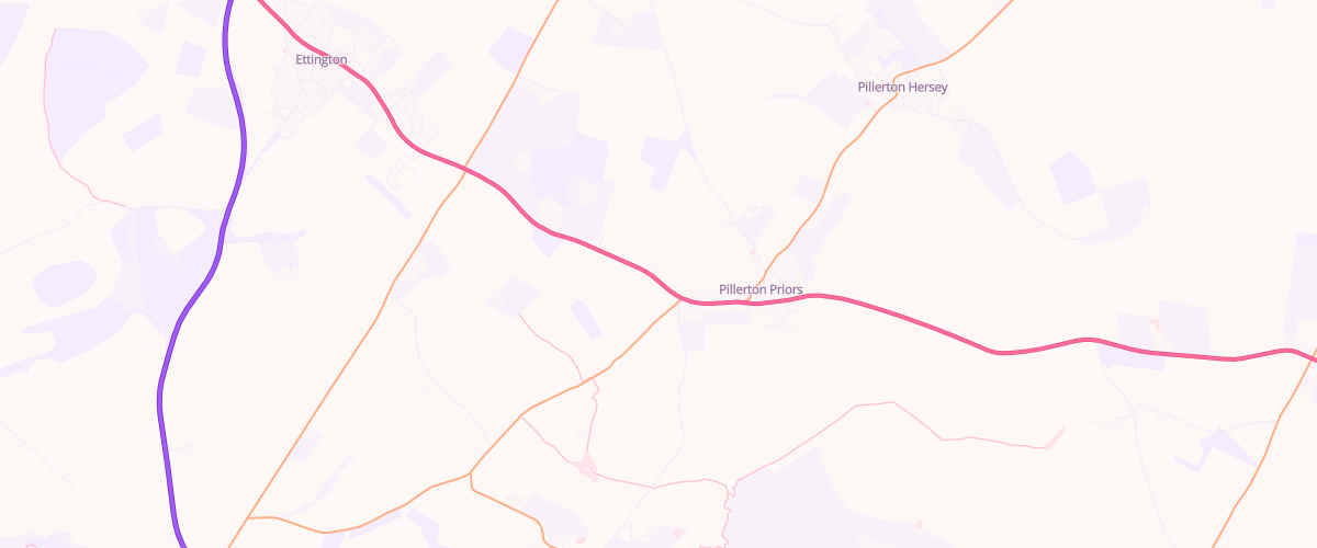 Map showing the location of Pillerton Garage