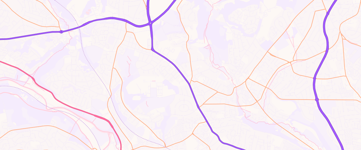 Map showing the location of St Chads Service Station