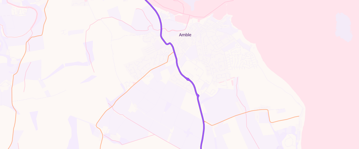 Map showing the location of Amble Services