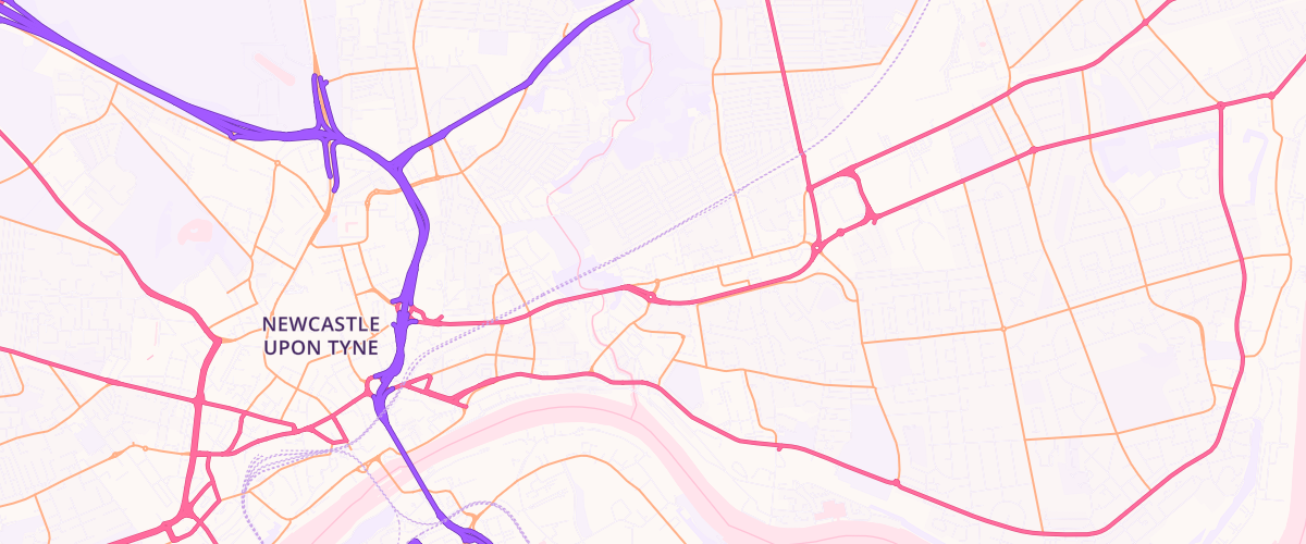 Map showing the location of Mfg Morrisons Newcastle Upon