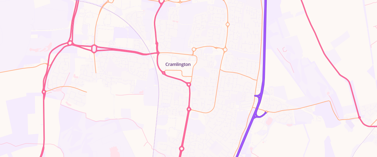 Map showing the location of Sainsburys Cramlington