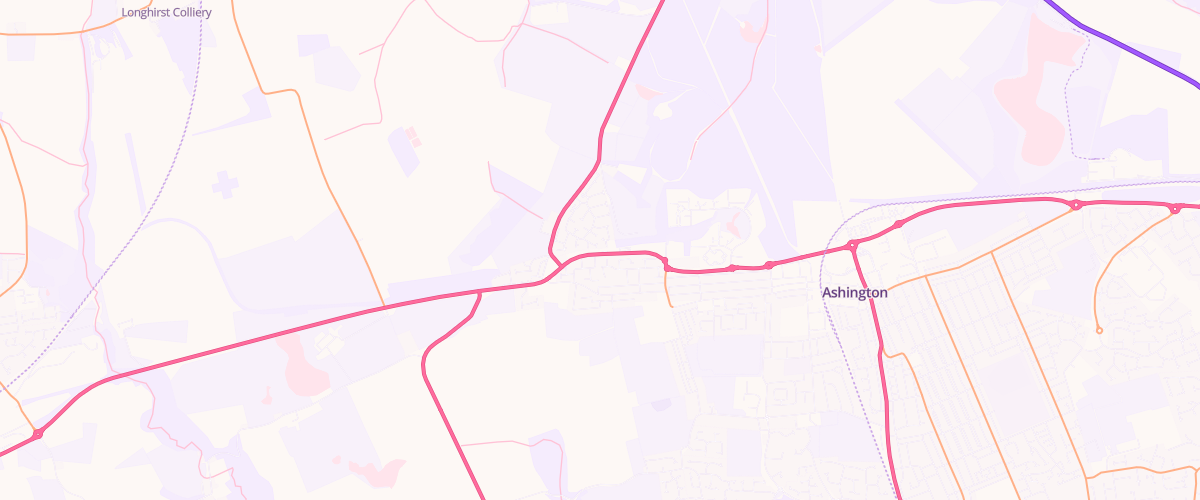 Map showing the location of Tgc Ashington