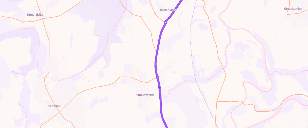 Map showing the location of Eg Plawsworth Pfs