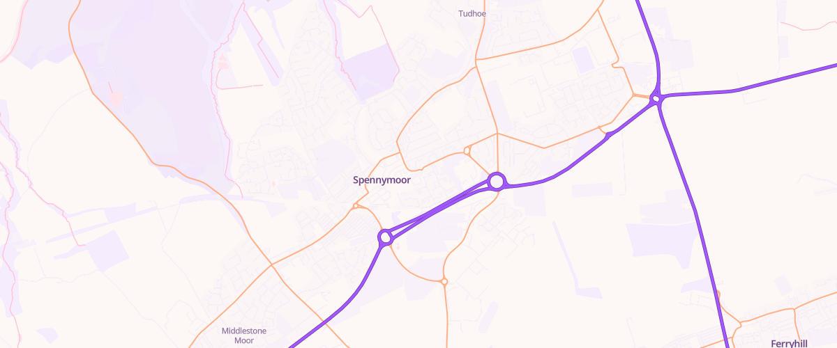 Map showing the location of Asda Spennymoor Superstore