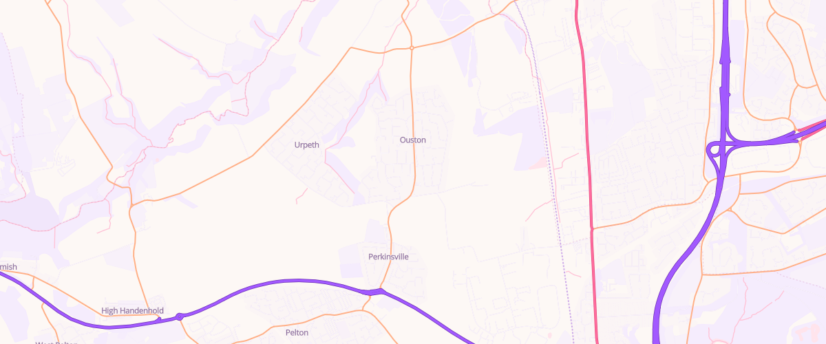 Map showing the location of Ouston Filling Station